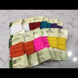 14 yards of 5/8” ruffled elastic.